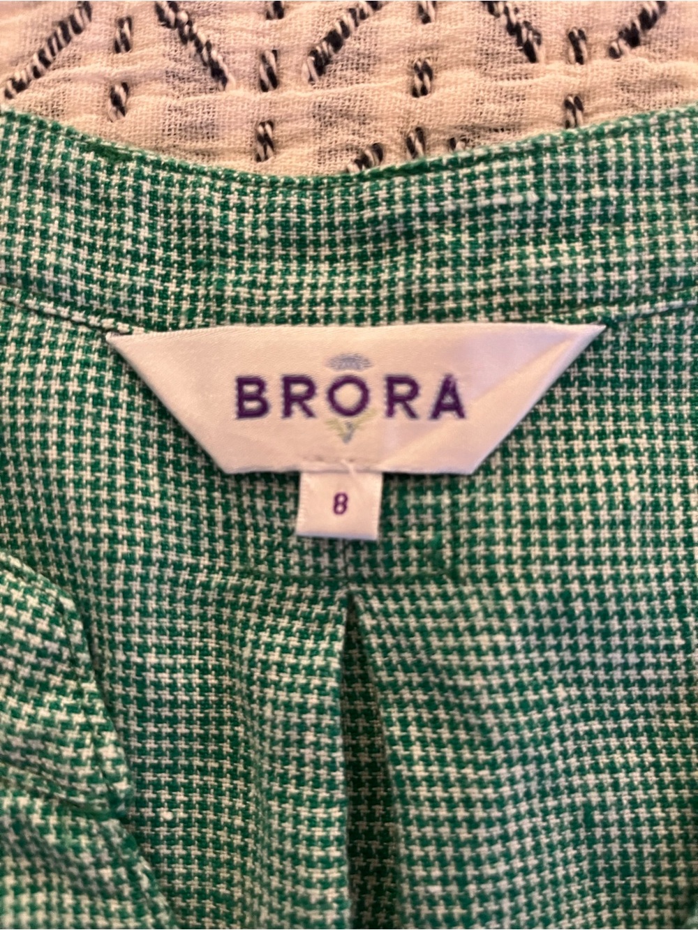 Brora linen gingham check dress